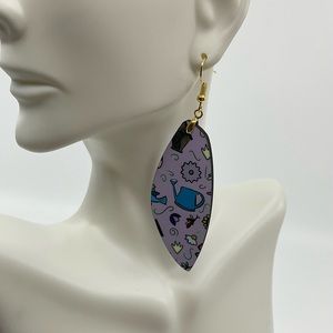 Downtime Designs Oblong Purple “Spring Splash” earrings